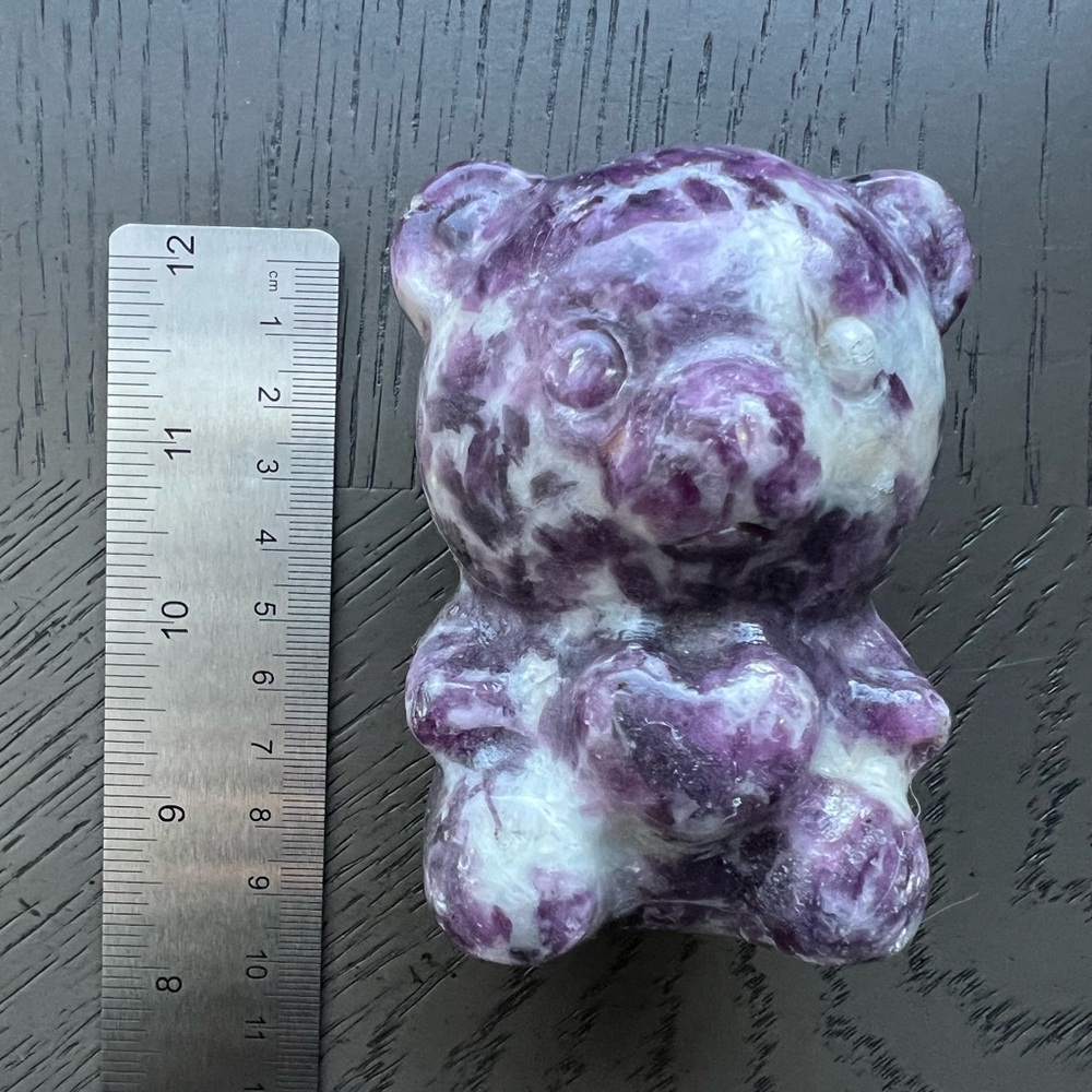 Purple Mica Carved Care Bear - Picture 2 of 8